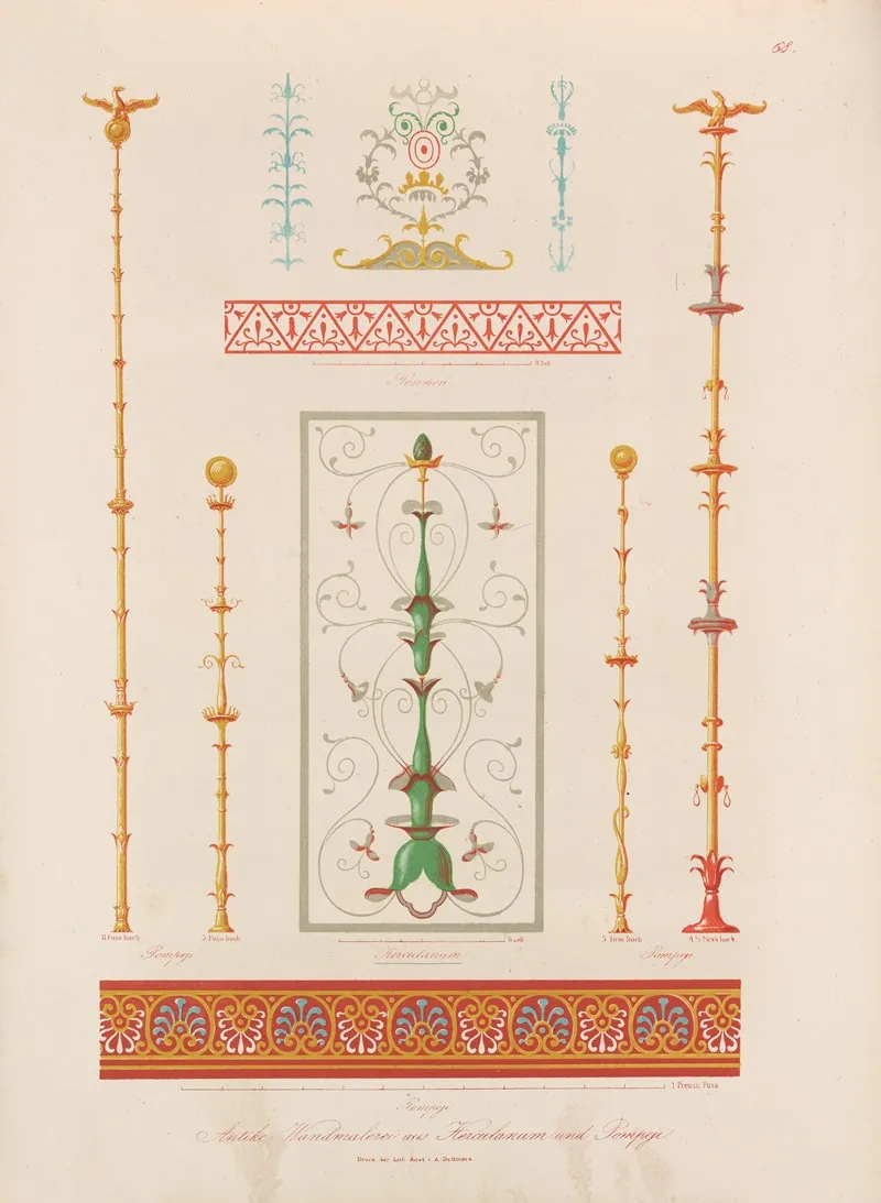 Ornamente Aller Klassischen Kunst Epochen Nach Den Originalien In Ihren Eigenthu%cc%88mlichen Farben Pl 068 Wall Art by Wilhelm Zahn - High-Resolution Digital Print