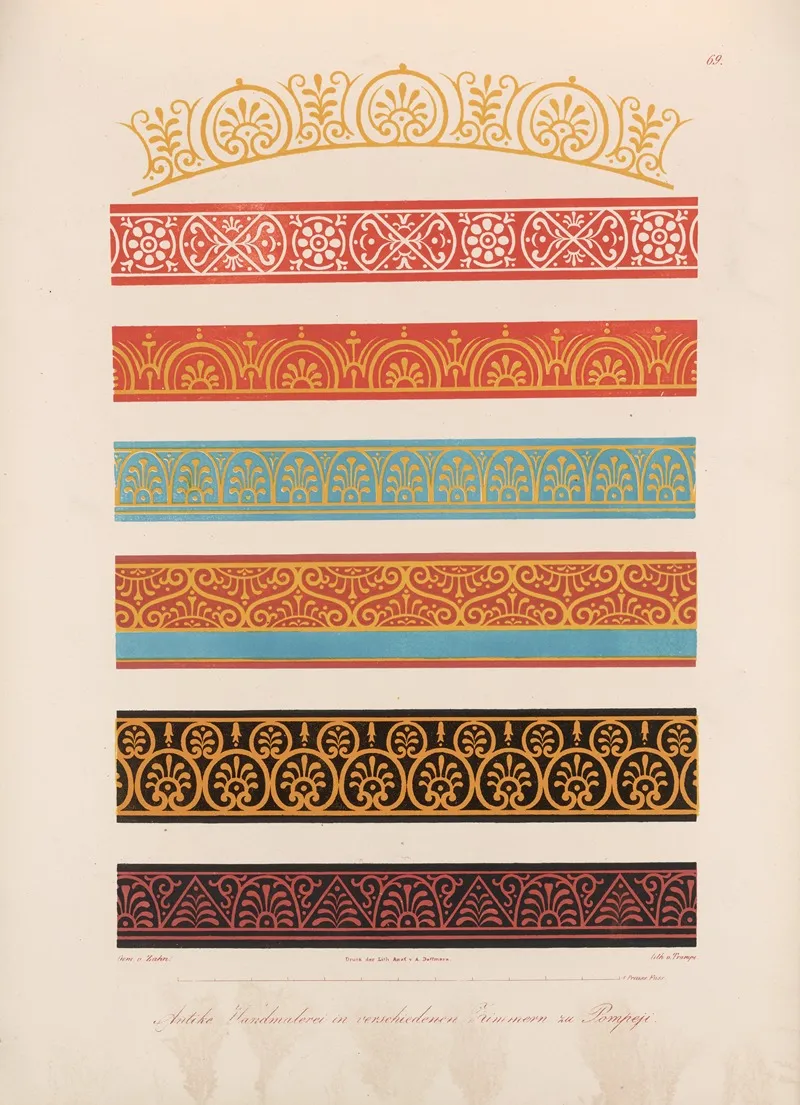 Ornamente Aller Klassischen Kunst Epochen Nach Den Originalien In Ihren Eigenthu%cc%88mlichen Farben Pl 069 Wall Art by Wilhelm Zahn - High-Resolution Digital Print