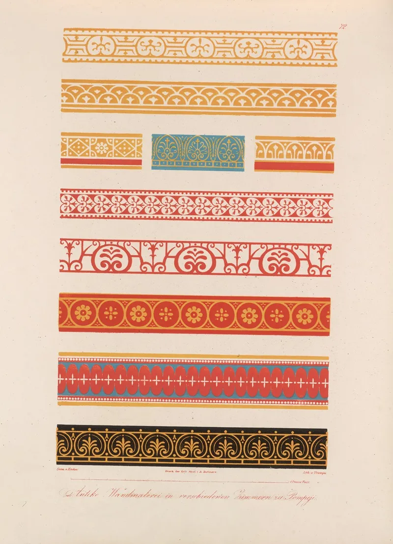 Ornamente Aller Klassischen Kunst Epochen Nach Den Originalien In Ihren Eigenthu%cc%88mlichen Farben Pl 072 Wall Art by Wilhelm Zahn - High-Resolution Digital Print