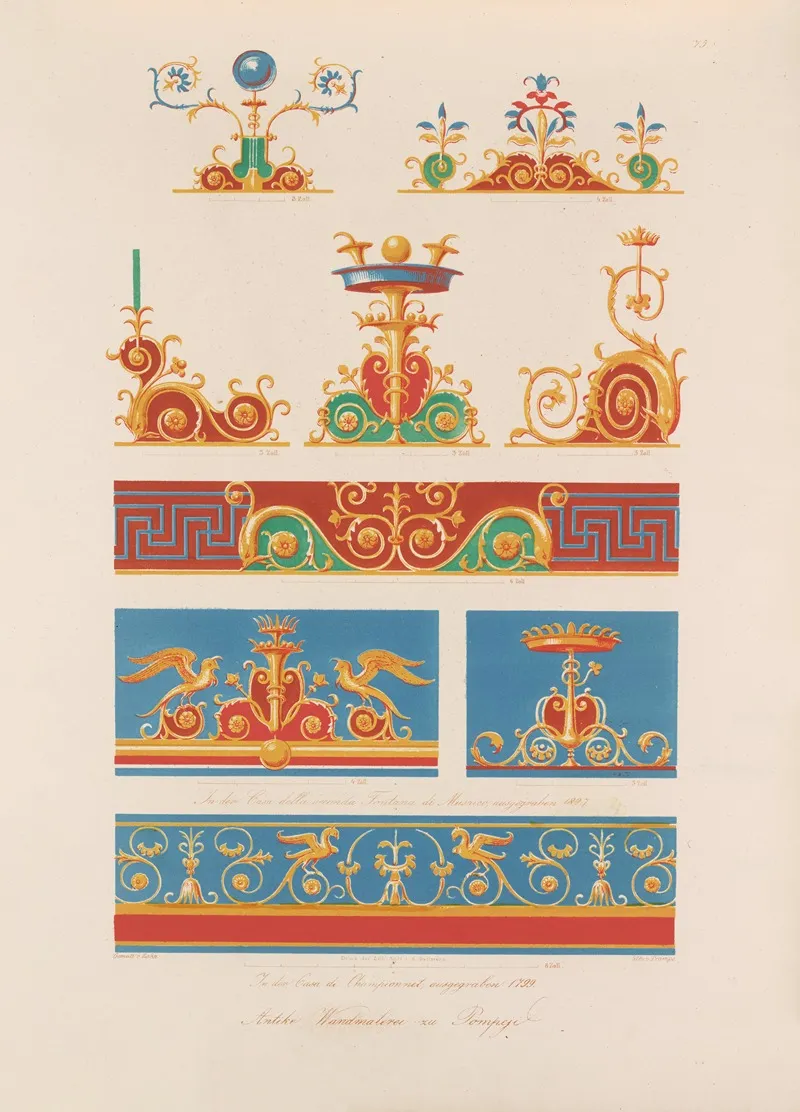 Ornamente Aller Klassischen Kunst Epochen Nach Den Originalien In Ihren Eigenthu%cc%88mlichen Farben Pl 075 Wall Art by Wilhelm Zahn - High-Resolution Digital Print