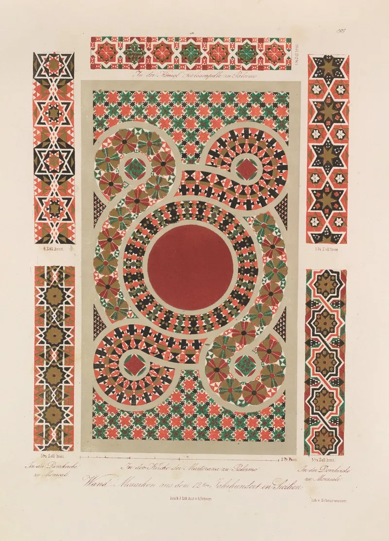 Ornamente Aller Klassischen Kunst Epochen Nach Den Originalien In Ihren Eigenthu%cc%88mlichen Farben Pl 083 Wall Art by Wilhelm Zahn - High-Resolution Digital Print