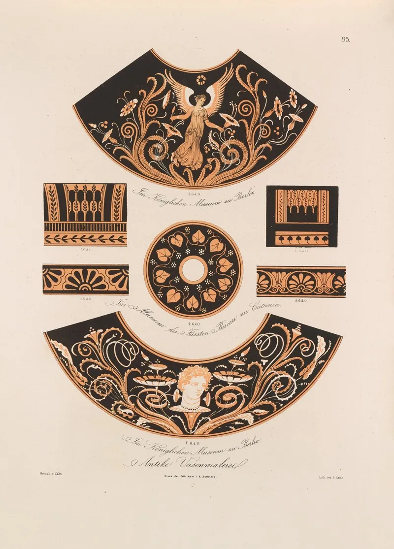 Ornamente Aller Klassischen Kunst Epochen Nach Den Originalien In Ihren Eigenthu%cc%88mlichen Farben Pl 085 Wall Art by Wilhelm Zahn - High-Resolution Digital Print