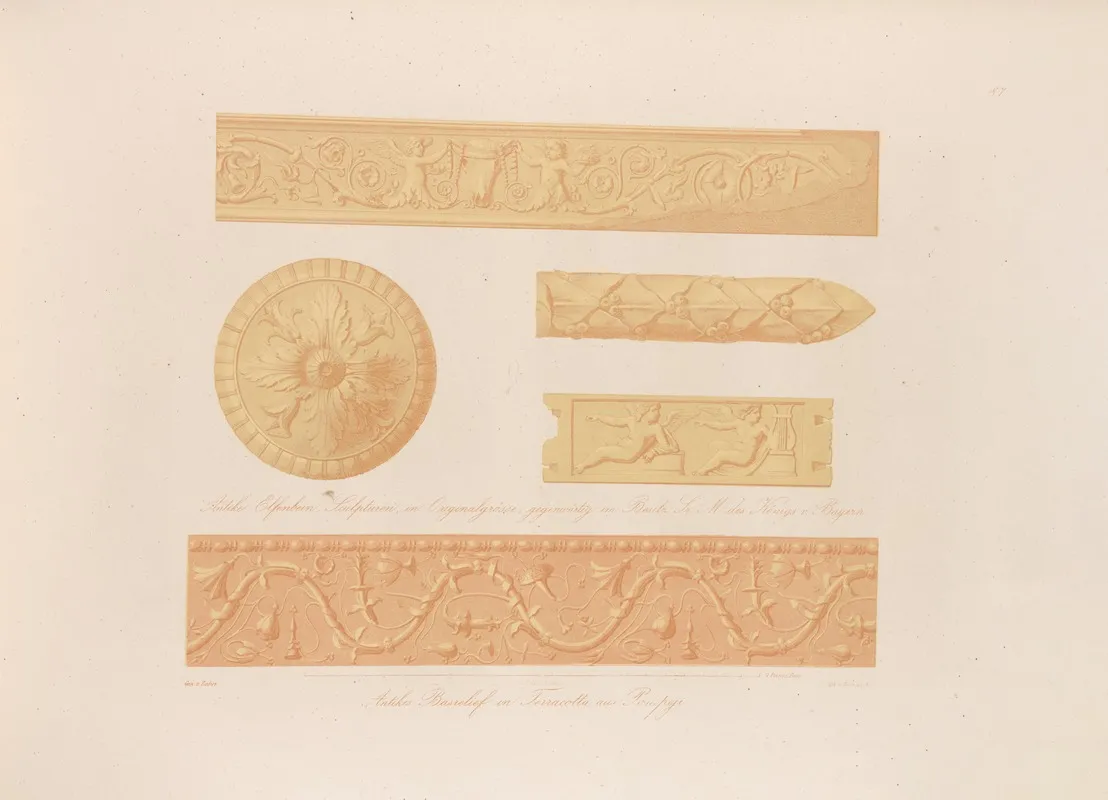 Ornamente Aller Klassischen Kunst Epochen Nach Den Originalien In Ihren Eigenthu%cc%88mlichen Farben Pl 087 Wall Art by Wilhelm Zahn - High-Resolution Digital Print