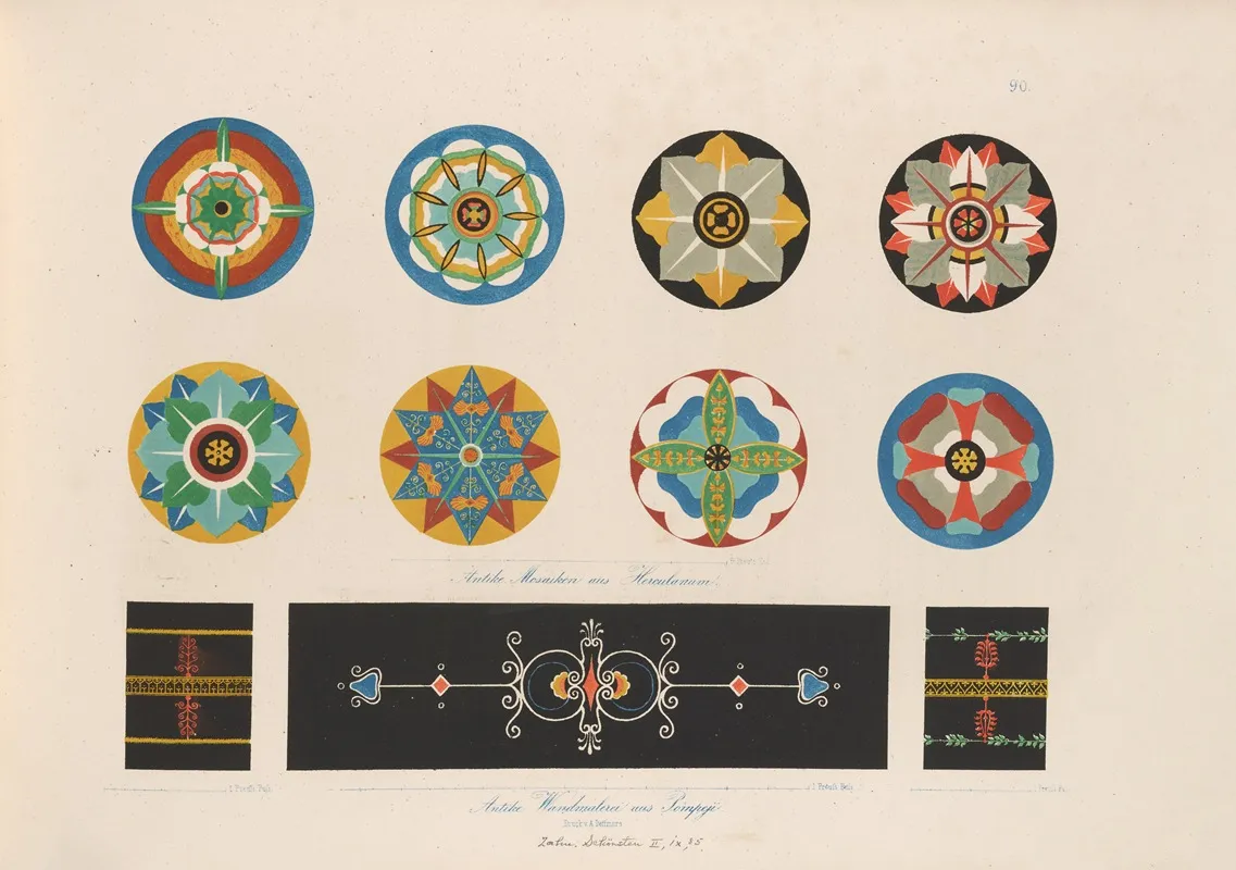 Ornamente Aller Klassischen Kunst Epochen Nach Den Originalien In Ihren Eigenthu%cc%88mlichen Farben Pl 090 Wall Art by Wilhelm Zahn - High-Resolution Digital Print