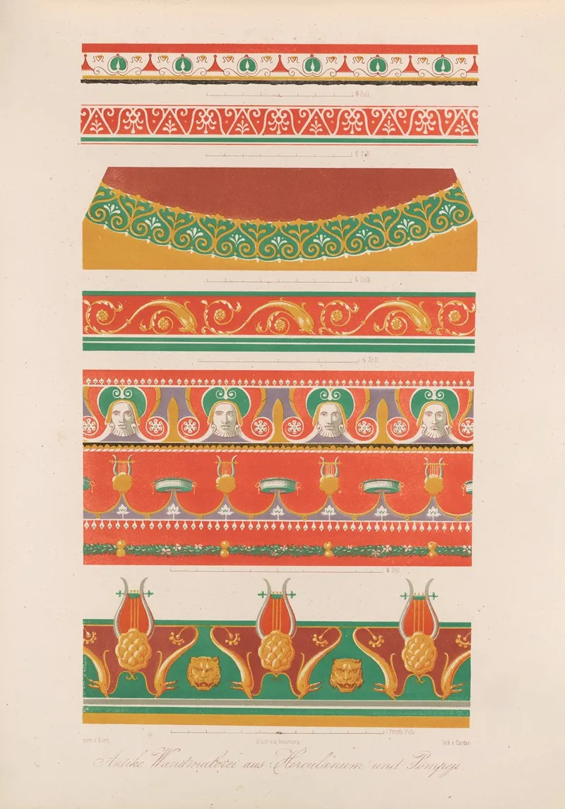Ornamente Aller Klassischen Kunst Epochen Nach Den Originalien In Ihren Eigenthu%cc%88mlichen Farben Pl 092 Wall Art by Wilhelm Zahn - High-Resolution Digital Print