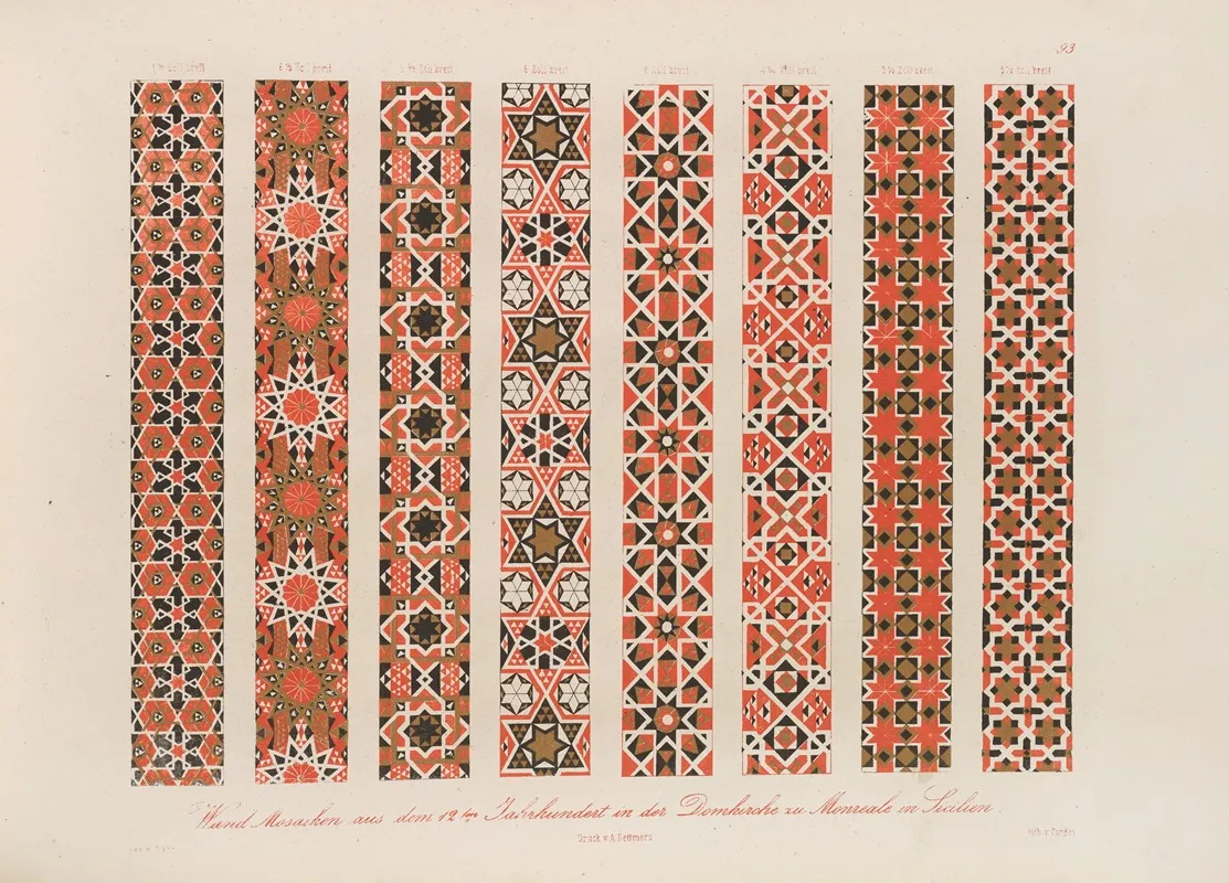 Ornamente Aller Klassischen Kunst Epochen Nach Den Originalien In Ihren Eigenthu%cc%88mlichen Farben Pl 093 Wall Art by Wilhelm Zahn - High-Resolution Digital Print