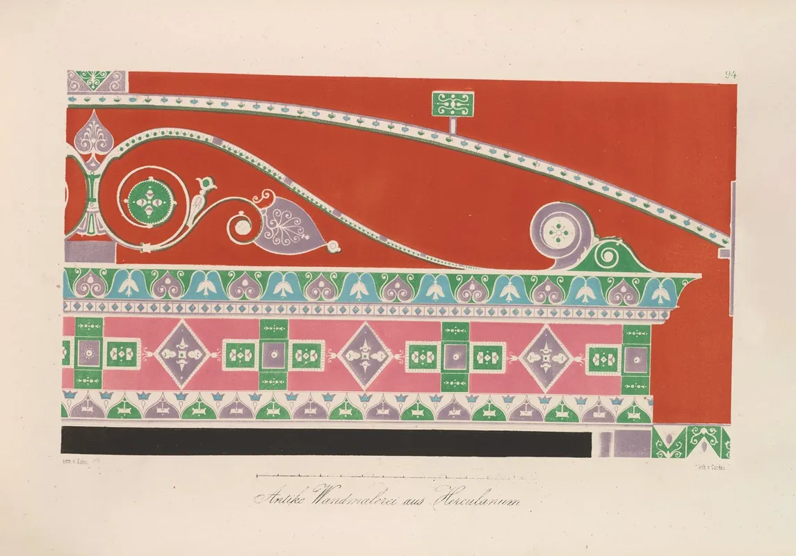 Ornamente Aller Klassischen Kunst Epochen Nach Den Originalien In Ihren Eigenthu%cc%88mlichen Farben Pl 094 Wall Art by Wilhelm Zahn - High-Resolution Digital Print