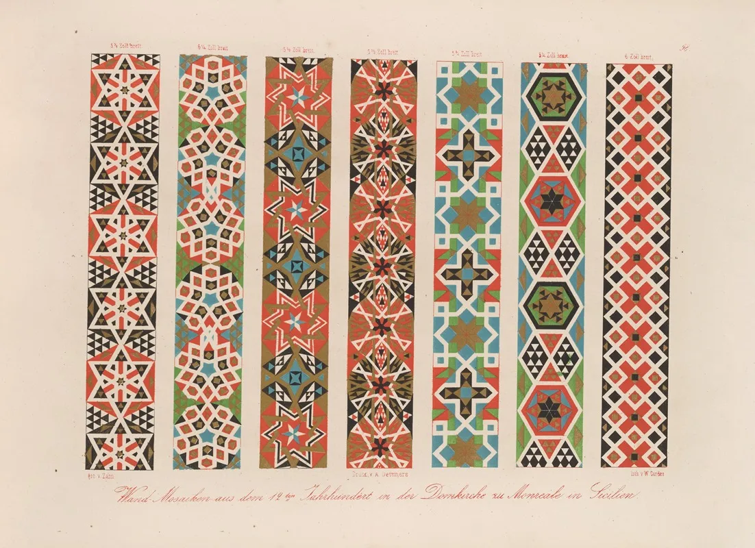 Ornamente Aller Klassischen Kunst Epochen Nach Den Originalien In Ihren Eigenthu%cc%88mlichen Farben Pl 098 Wall Art by Wilhelm Zahn - High-Resolution Digital Print
