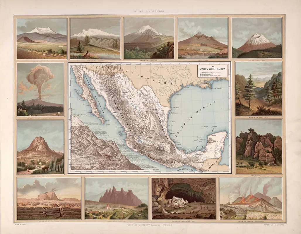 Orographic Map Wall Art by Antonio García Cubas - High-Resolution Digital Print