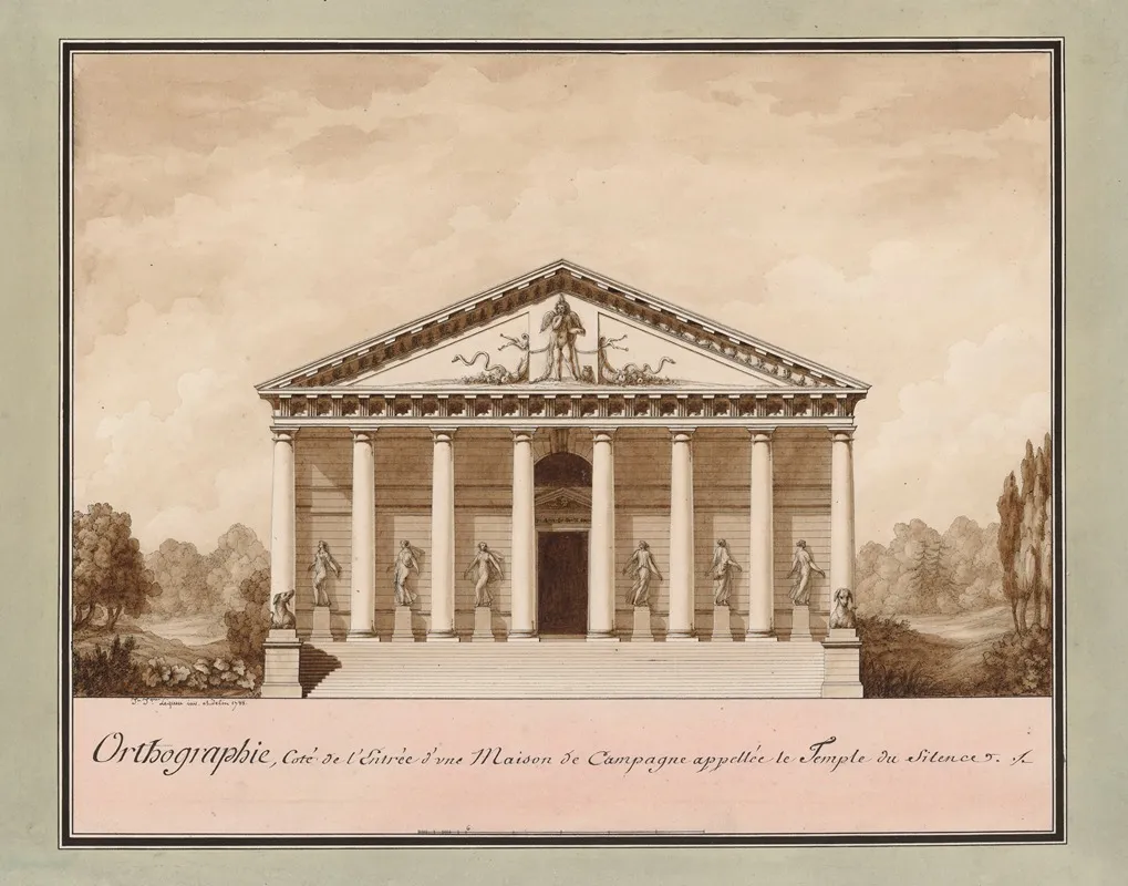 Orthographie Cote De Lentree Dune Maison De Campagne Appellee Le Temple Du Silence