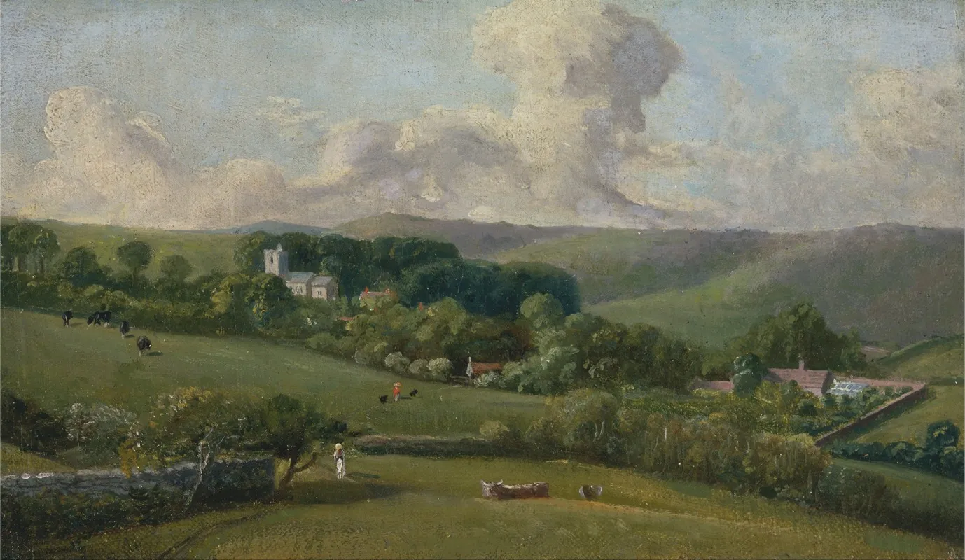 Osmington A View To The Village Wall Art by John Fisher, Bishop of Salisbury - High-Resolution Digital Print