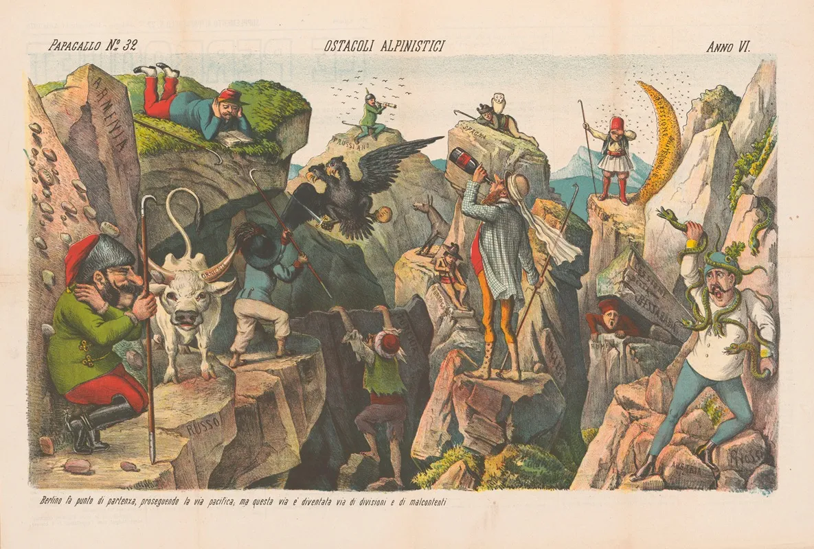 Ostacoli Alpinistic Wall Art by Augusto Grossi - High-Resolution Digital Print