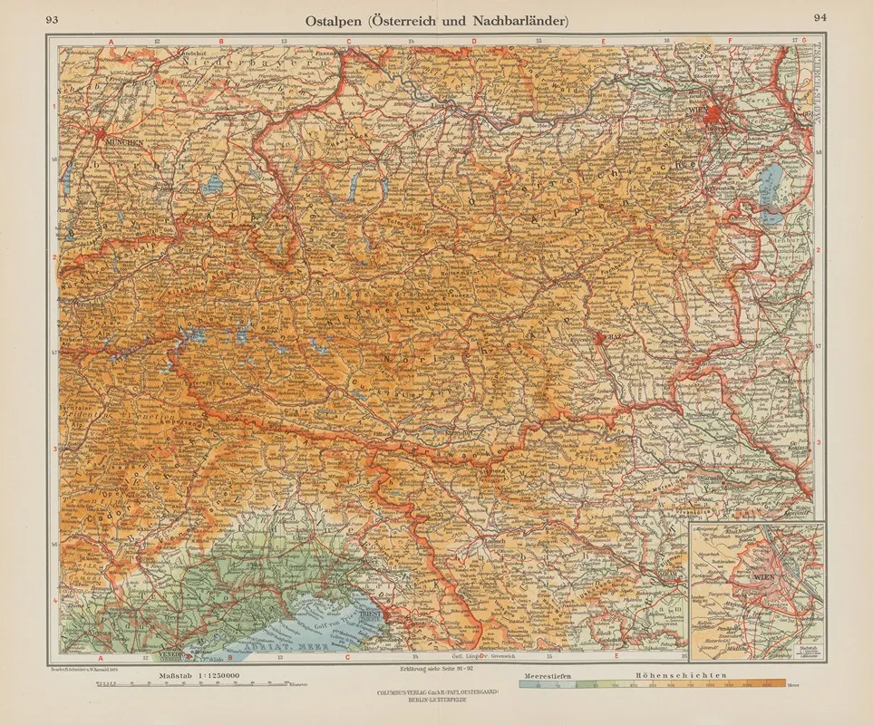 Ostalpen Osterreich Und Nachbarlander Wall Art by Ernst Friedrich - High-Resolution Digital Print