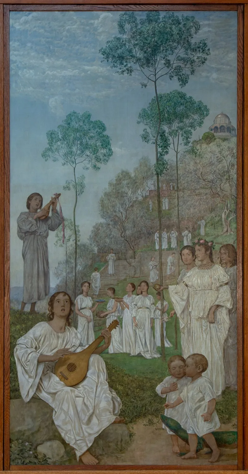 Ostertriptychon Gefilde Der Seligen Das Paradies Wall Art by Hans Thoma - High-Resolution Digital Print