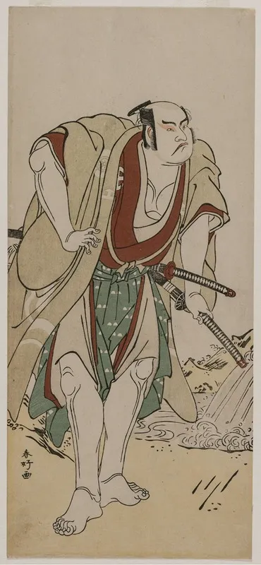 Otani Hiroji Iii As A Samurai Standing Beside A Stream Wall Art by Katsukawa Shunkō - High-Resolution Digital Print