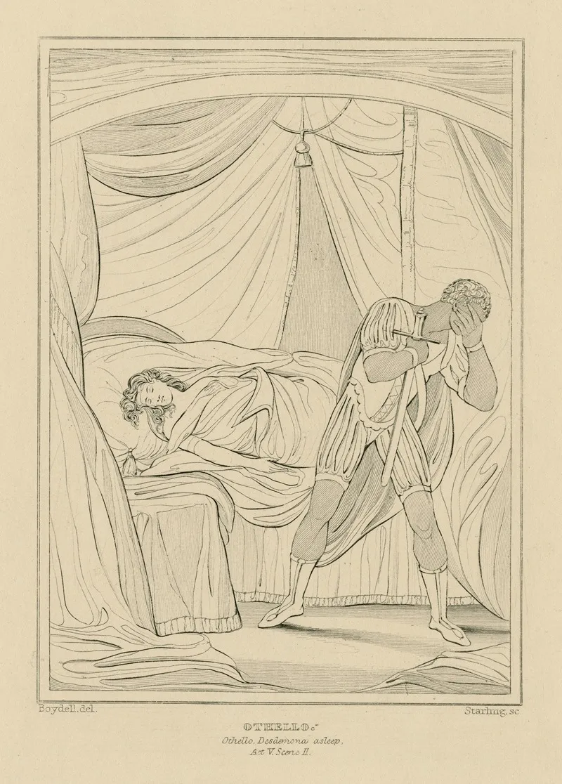 Othello Othello Desdemona Asleep Act V Scene Ii 2 Wall Art by William Francis Starling - High-Resolution Digital Print