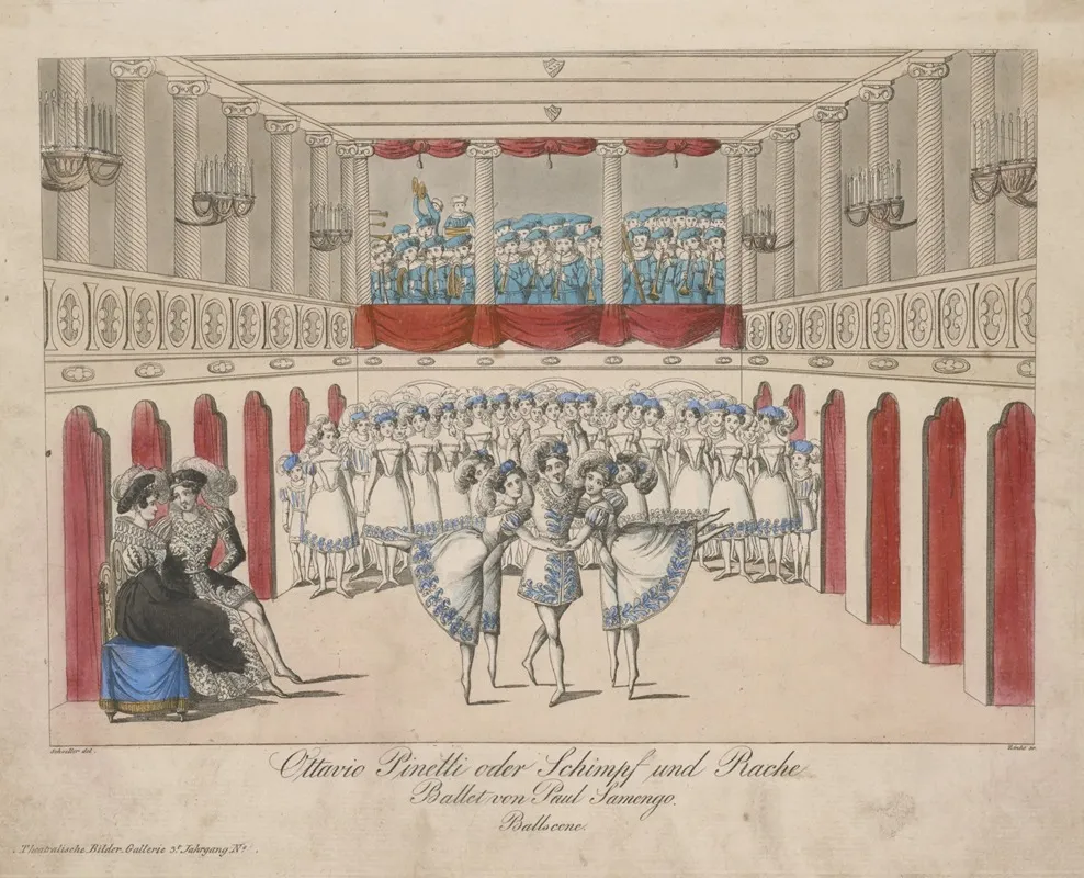Ottavio Pinelli Oder Schimpf Und Rache Ballet Von Paul Samengo Ballscene Wall Art by Johann Christian Schoeller - High-Resolution Digital Print