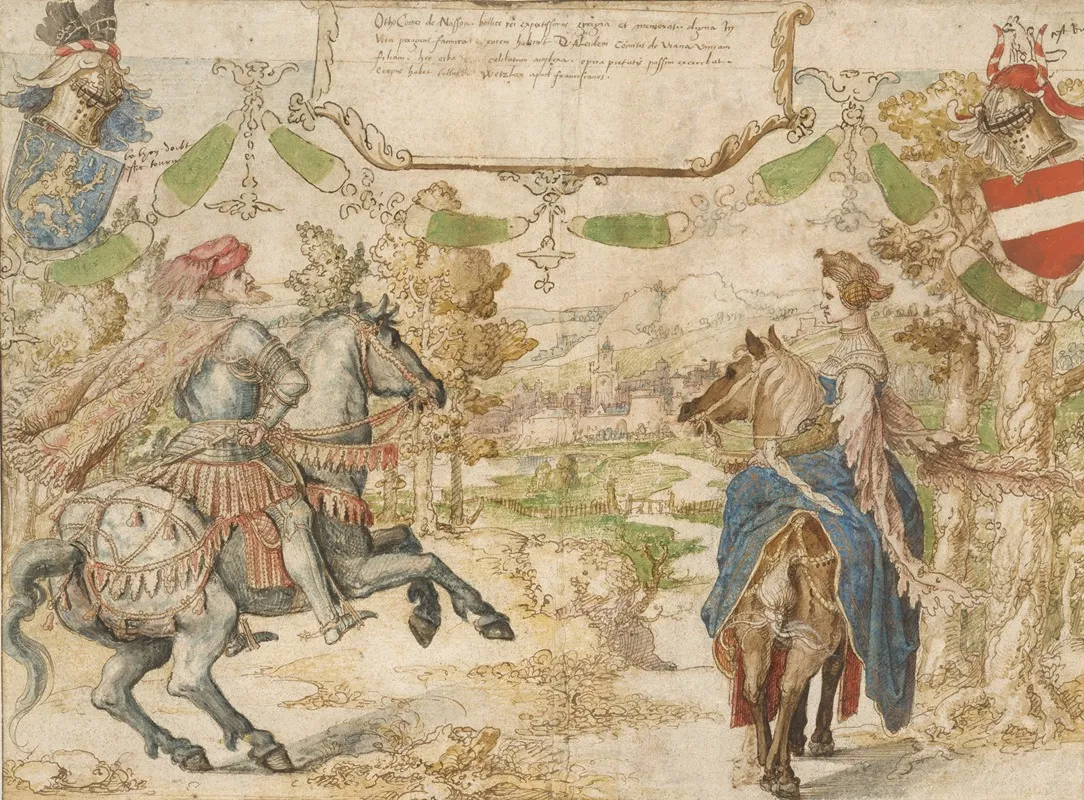 Otto Count Of Nassau And His Wife Adelheid Van Vianen Wall Art by Bernard van Orley - High-Resolution Digital Print