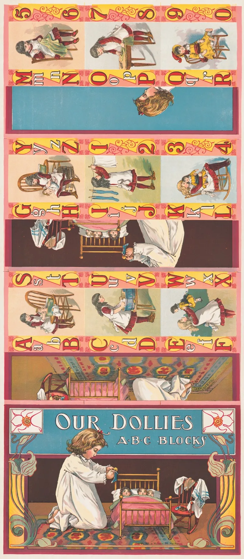 Our Dollies A B C Blocks Wall Art by McLoughlin Bros - High-Resolution Digital Print