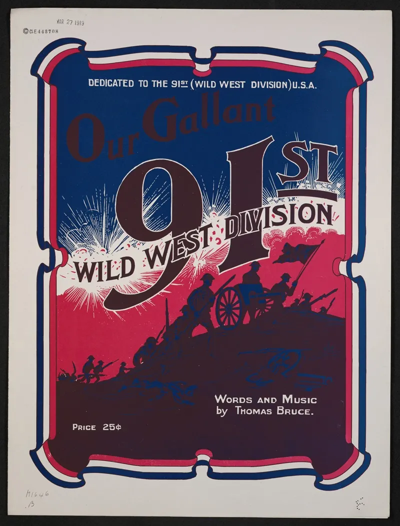 Our Gallant Ninety First Wild West Division Wall Art by Anonymous - High-Resolution Digital Print