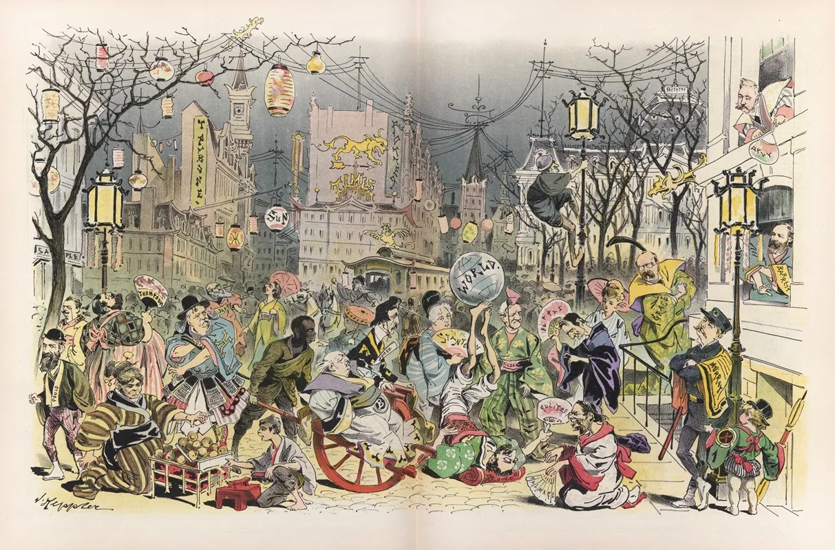 Our Japanese Village Wall Art by Joseph Ferdinand Keppler - High-Resolution Digital Print