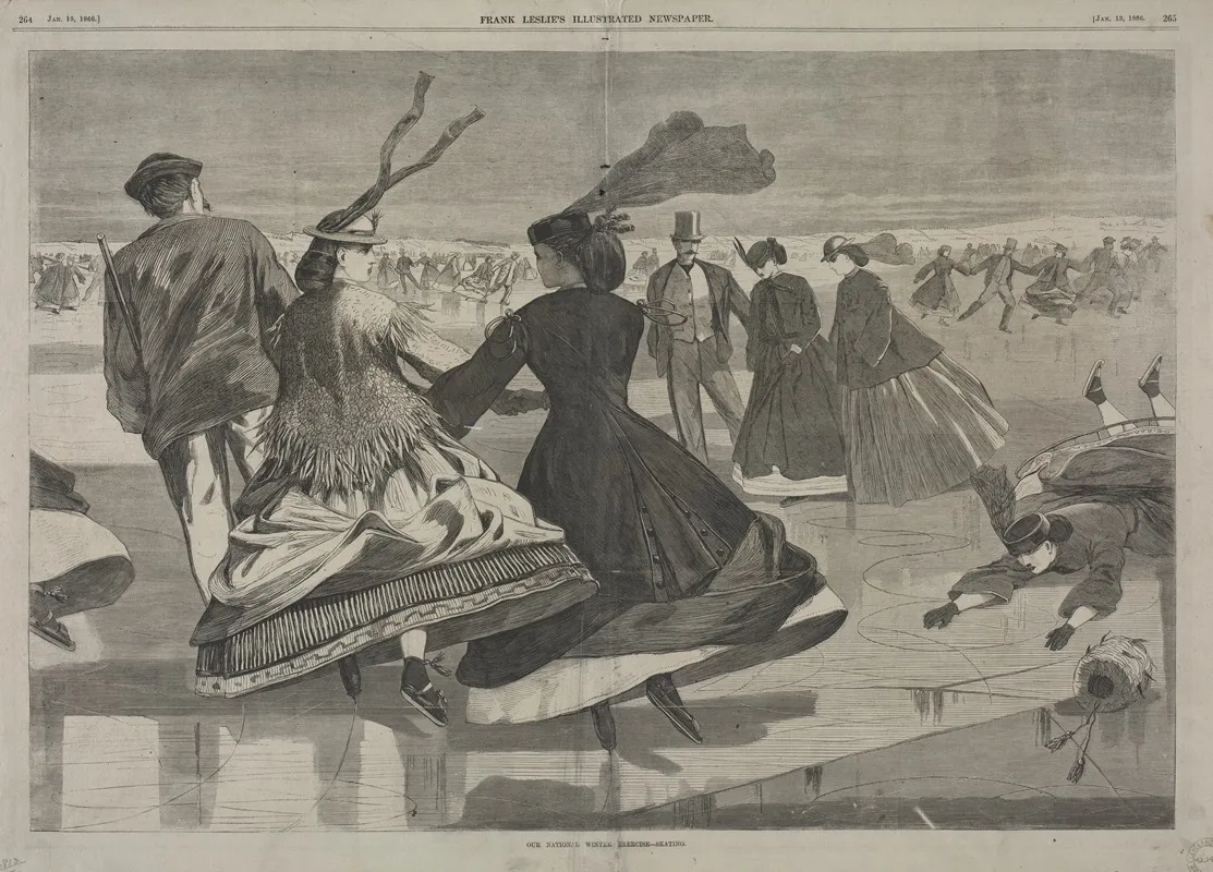 Our National Winter Exercise Skating Wall Art by Winslow Homer - High-Resolution Digital Print