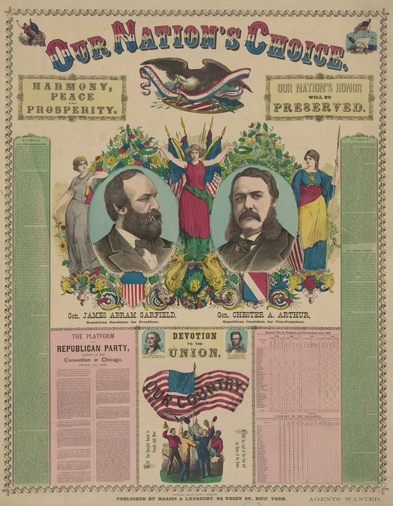 Our Nations Choice Gen James Abram Garfield Republican Candidate For President Gen Chester A Arthur Republican Candidate For Vice President Wall Art by Haasis &amp; Lubrecht - High-Resolution Digital Print