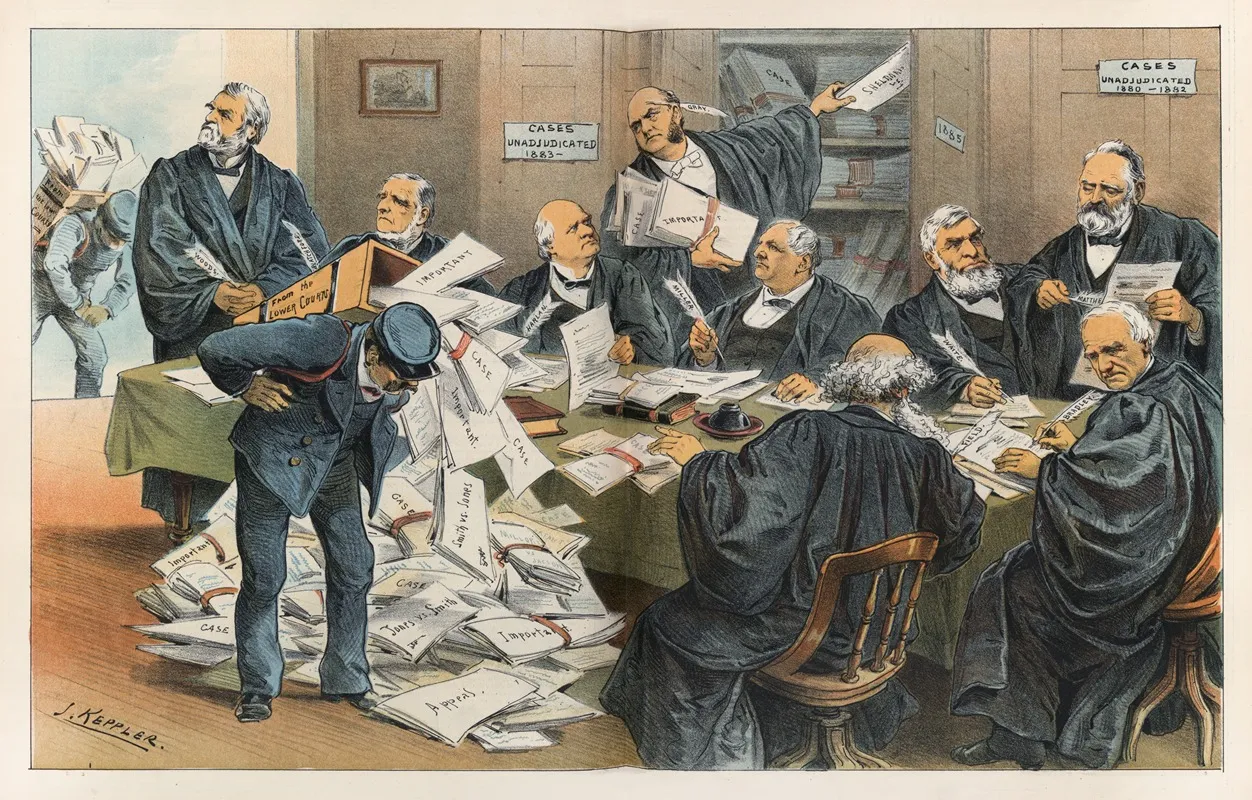 Our Overworked Supreme Court Wall Art by Joseph Ferdinand Keppler - High-Resolution Digital Print