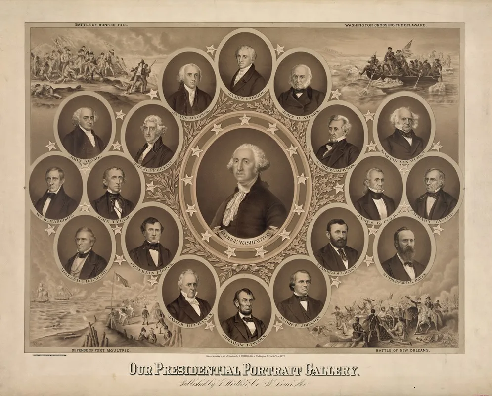 Our Presidential Portrait Gallery Wall Art by American Oleograph Co. - High-Resolution Digital Print