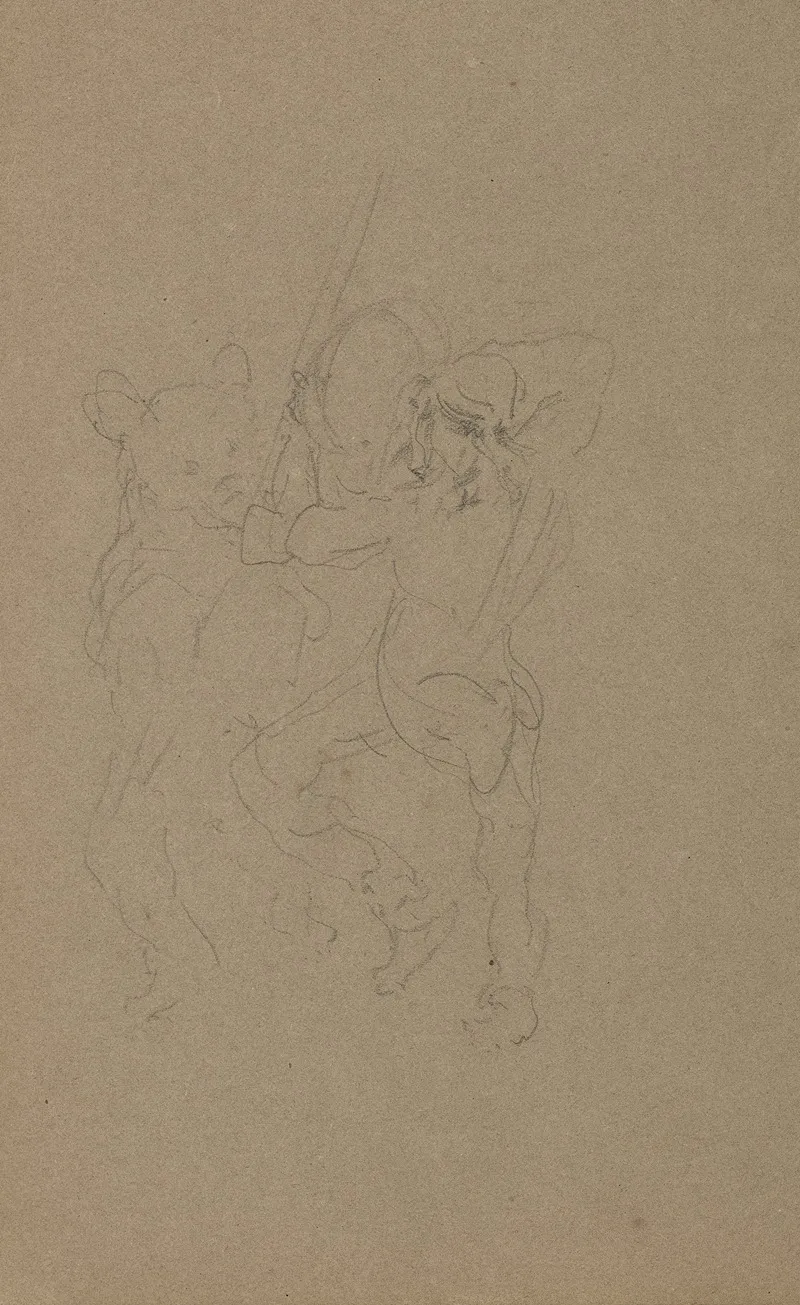 Ours Et Dompteur Wall Art by Henri de Toulouse-Lautrec - High-Resolution Digital Print