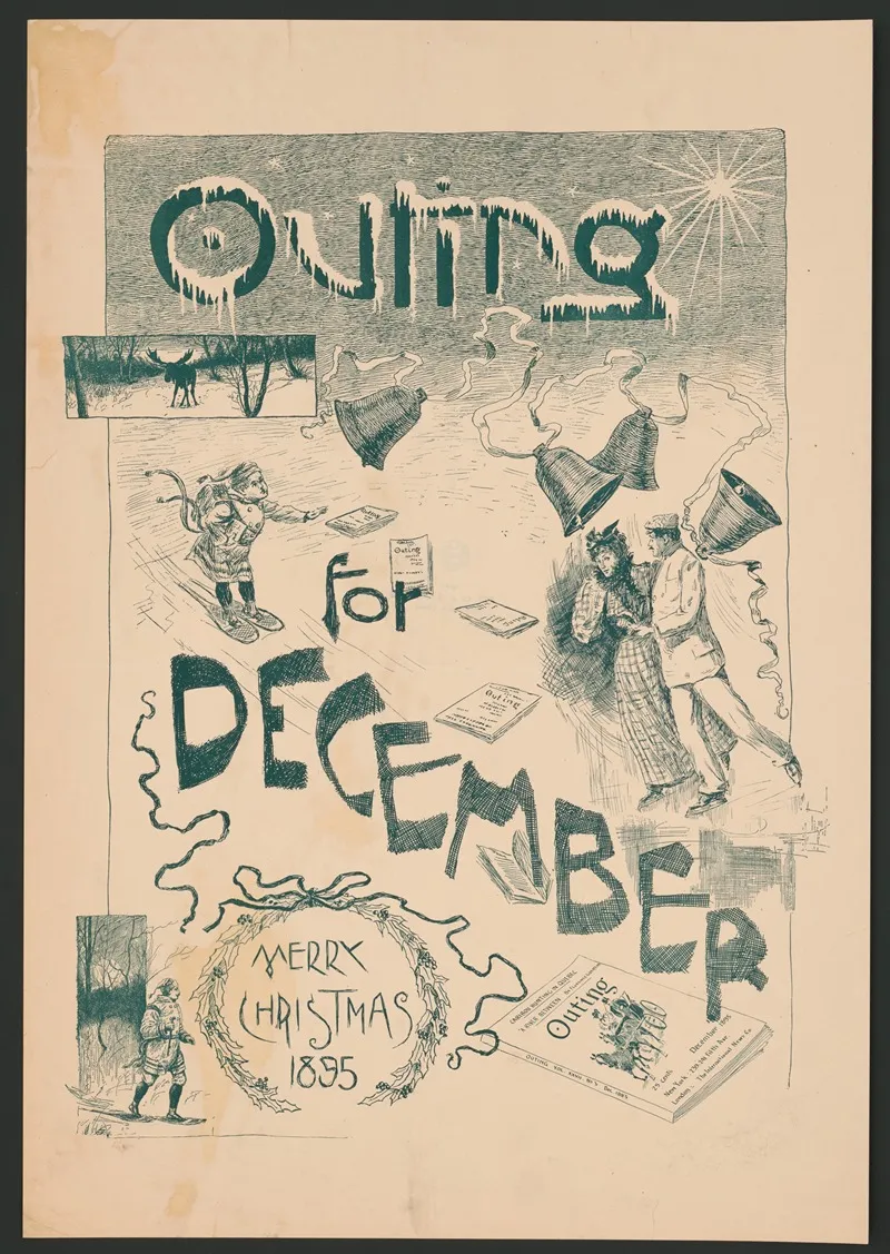 Outing For December Merry Christmas 1895 Wall Art by Anonymous - High-Resolution Digital Print