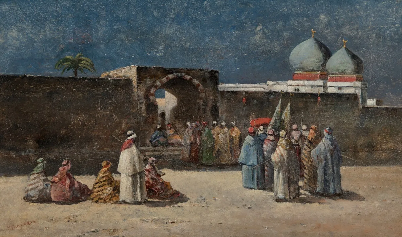 Outside The Gate Of The Grand Mosque Wall Art by Paul Duvergne - High-Resolution Digital Print