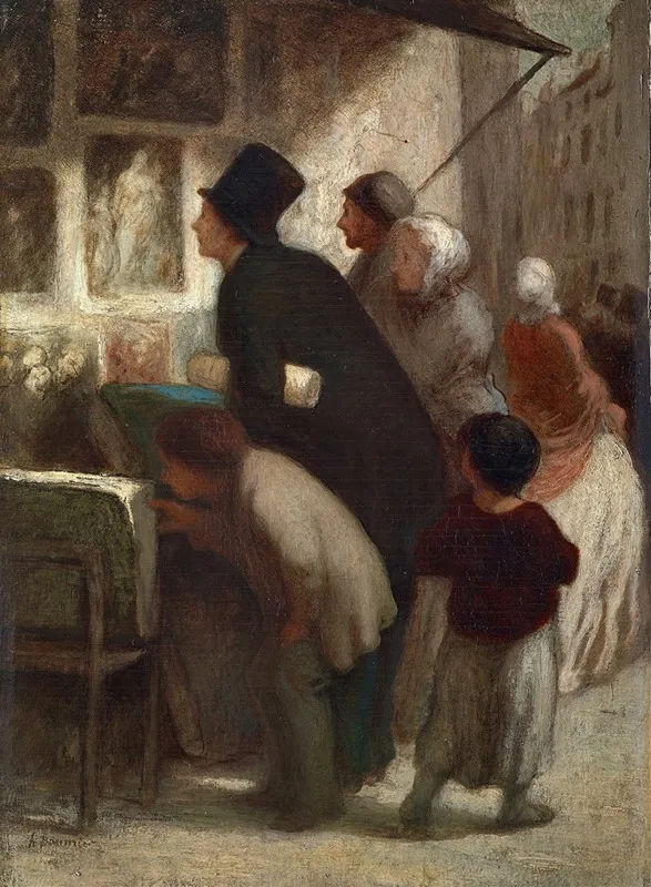 Outside The Print Sellers Shop by Honoré Daumier - High-Resolution Digital Print
