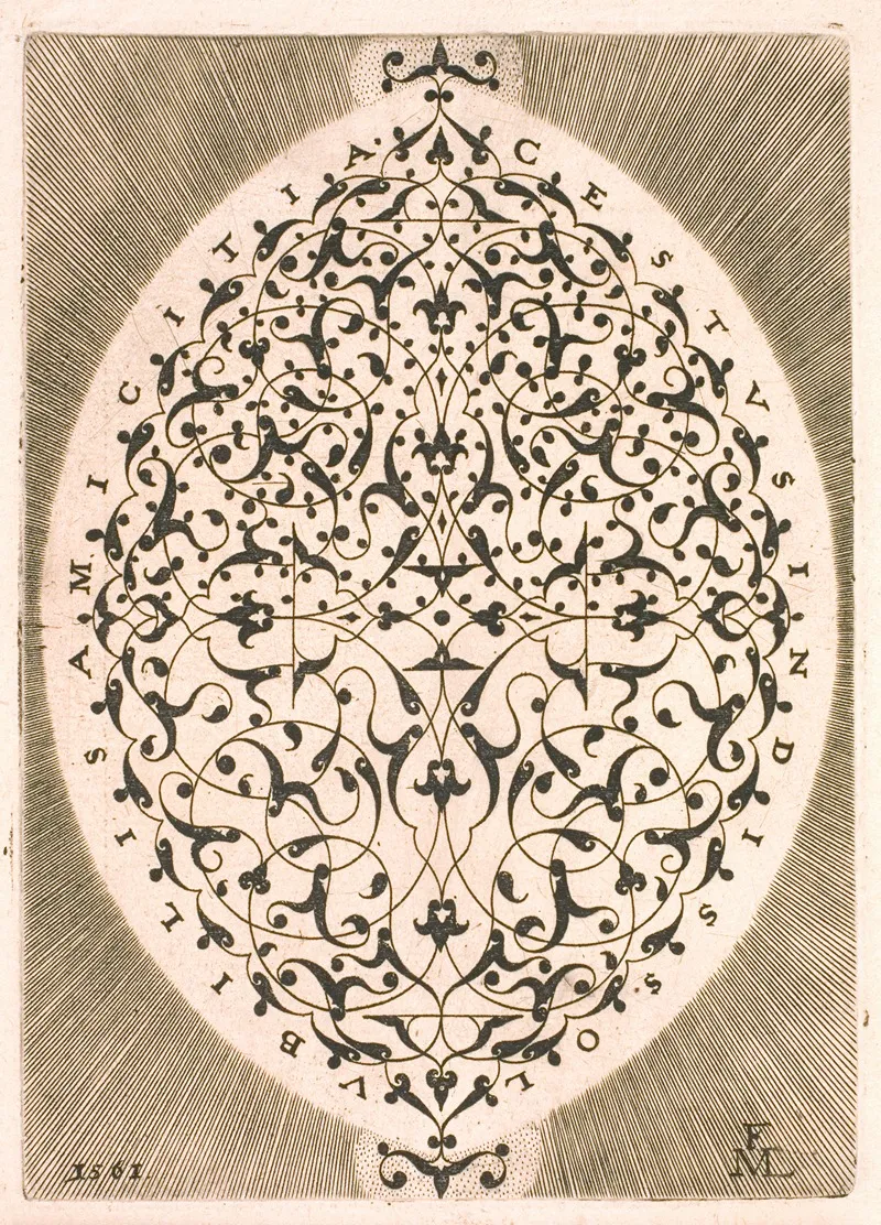 Ovalt Arabeskornament