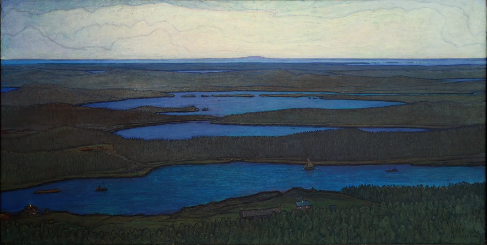 Over Forest And Lake Wall Art by Otto Hesselbom - High-Resolution Digital Print