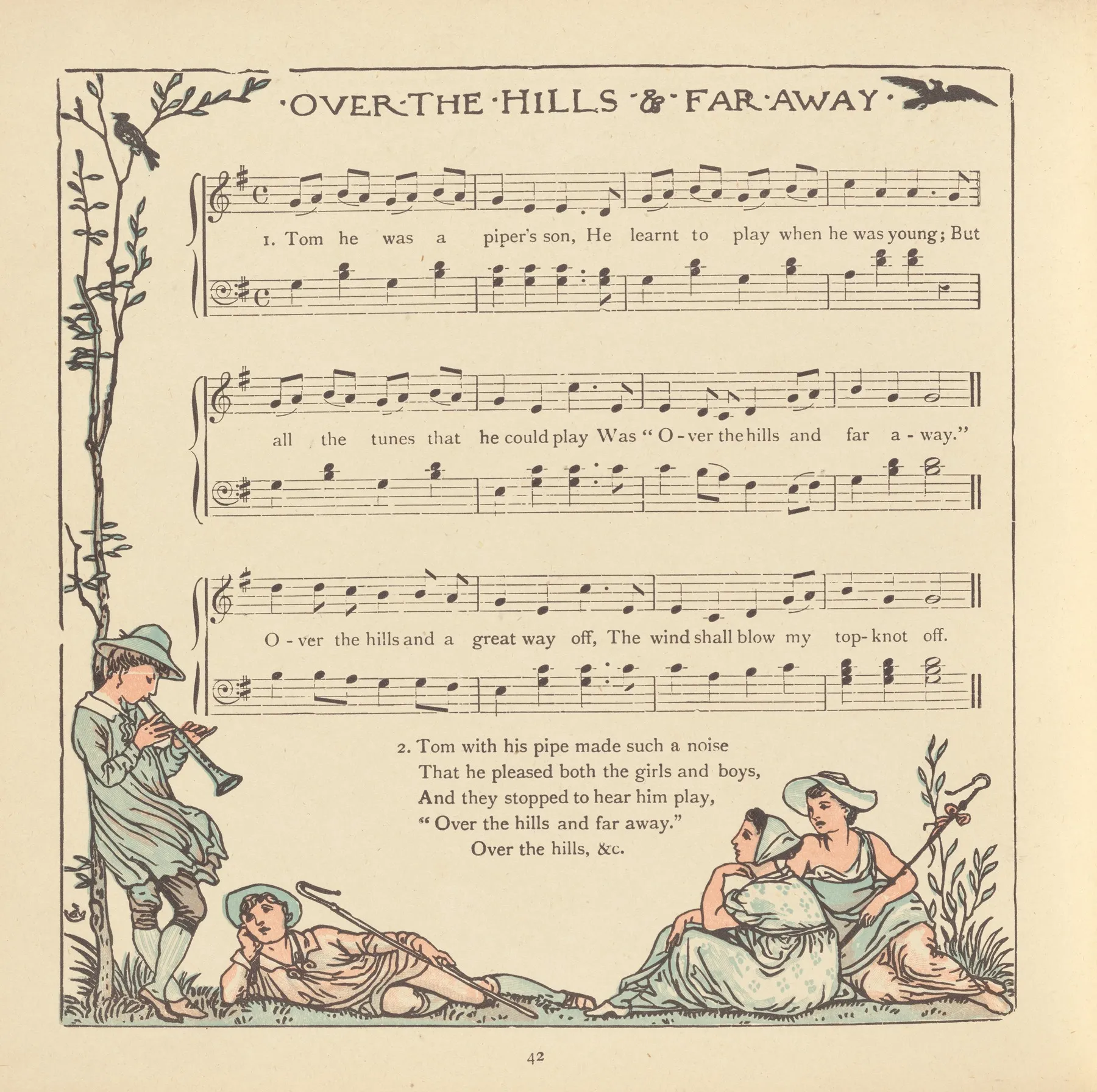 Over The Hills Far Away Wall Art by Walter Crane - High-Resolution Digital Print