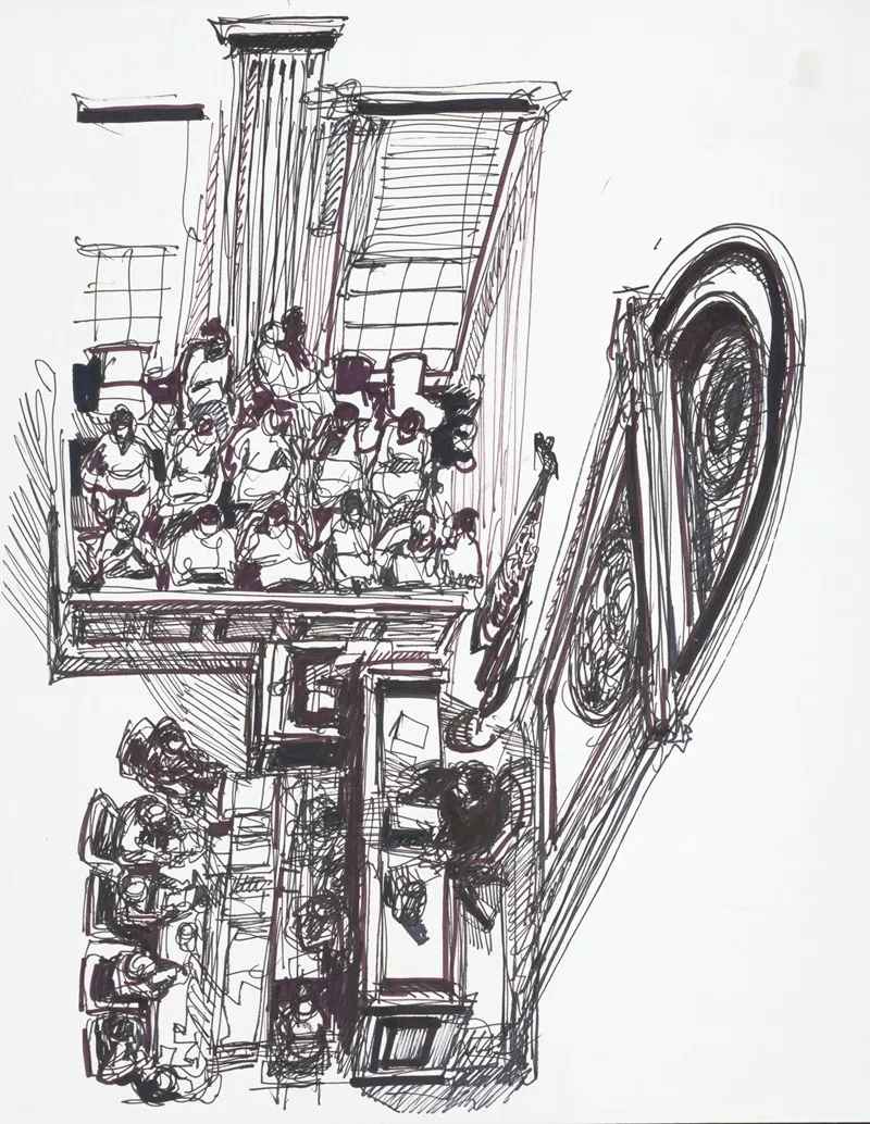 Overhead View Of Courtroom 2
