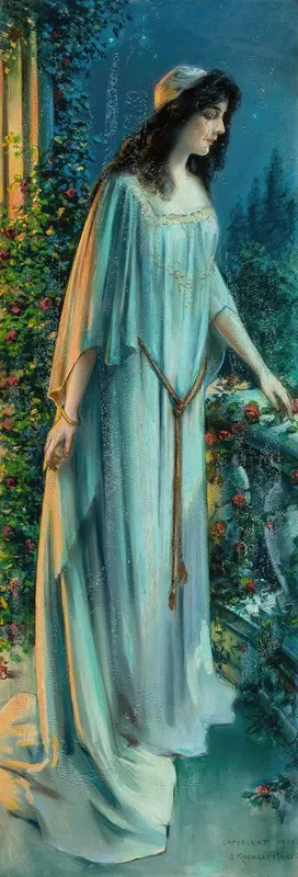 Overlooking The Garden Wall Art by John Knowles Hare - High-Resolution Digital Print