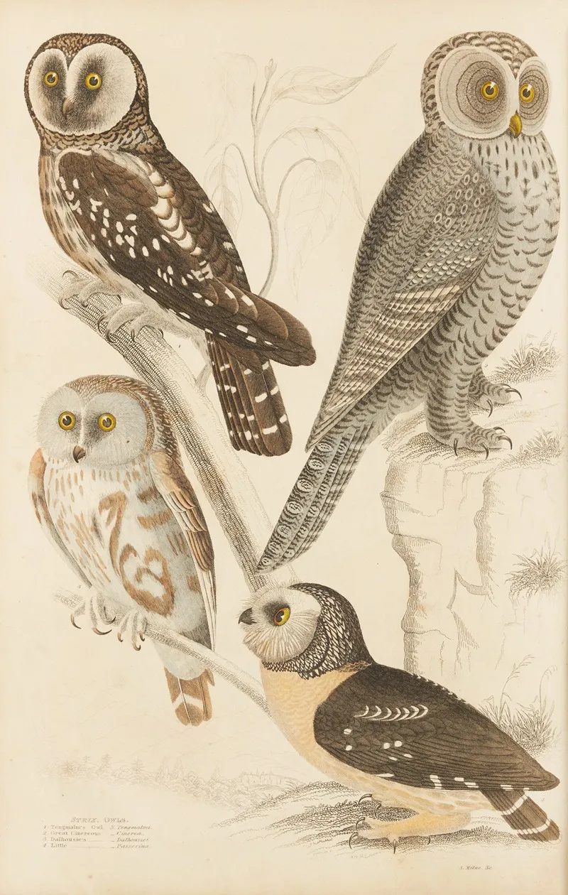Owls 2 Wall Art by William MacGillivray - High-Resolution Digital Print