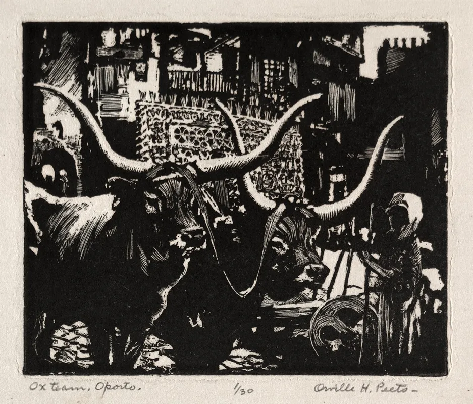 Ox Team Oporto Wall Art by Orville Houghton Peets - High-Resolution Digital Print