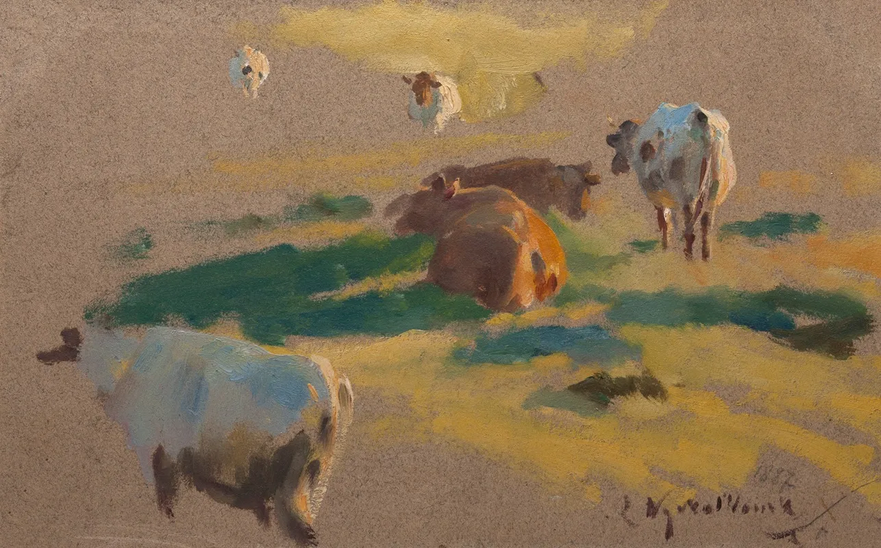 Oxen Grazing