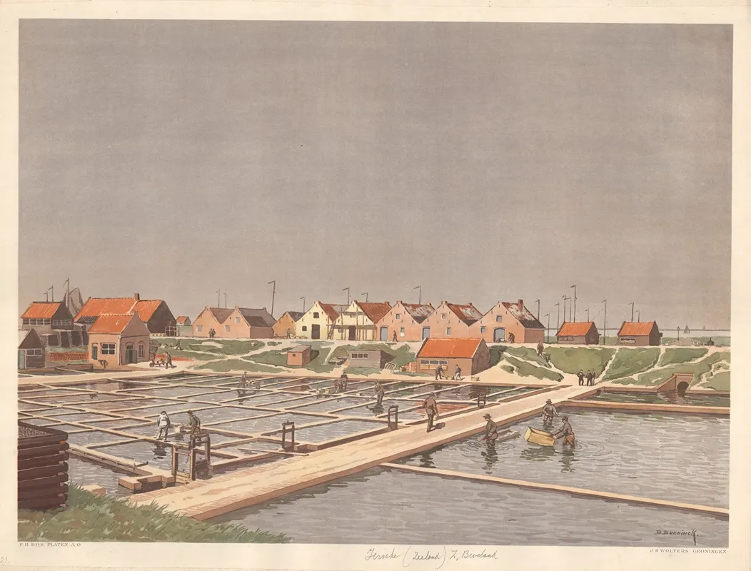 Oyster Farm Yerseke Wall Art by Bernardus Bueninck - High-Resolution Digital Print