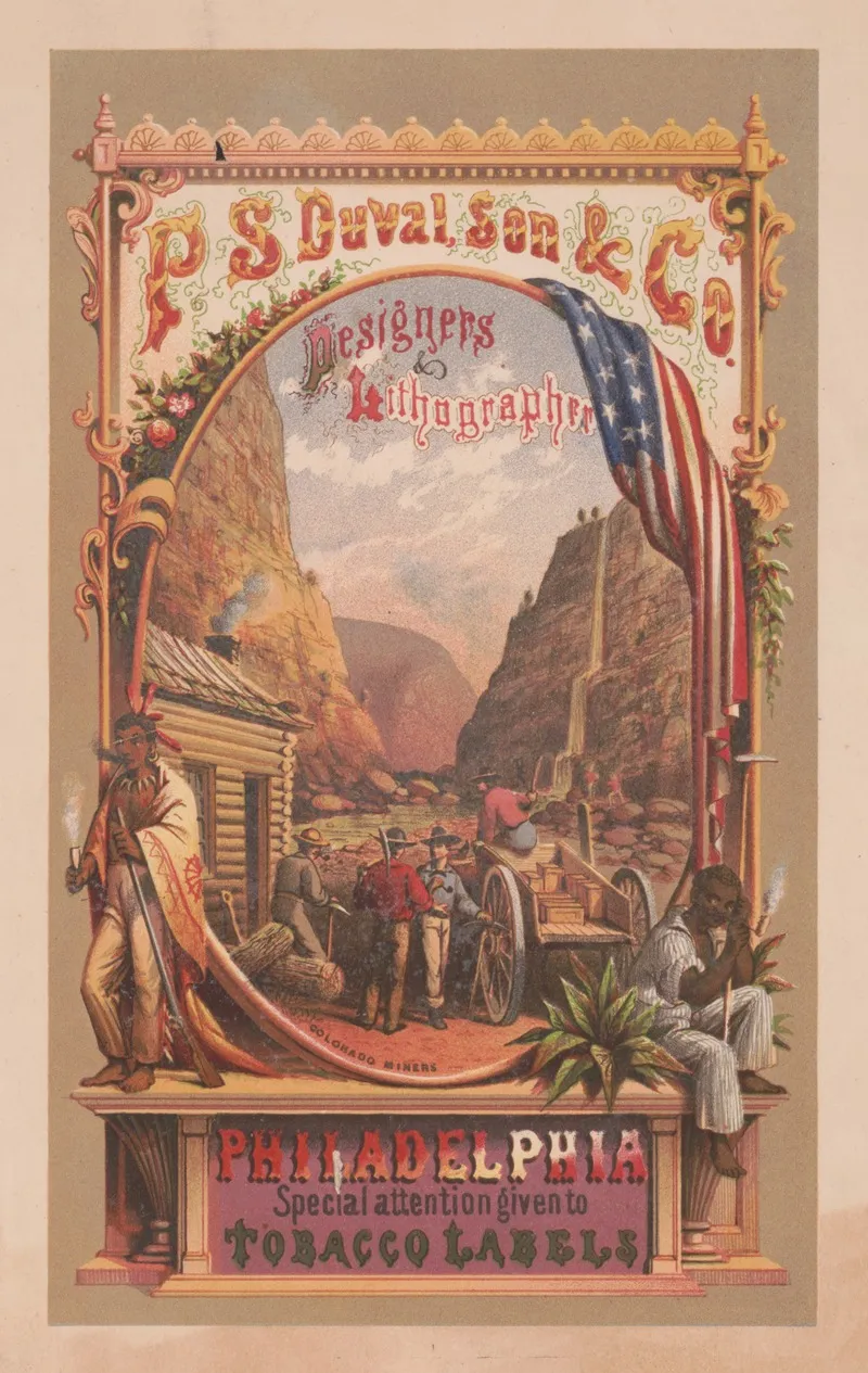 P S Duval Son Co Designers Lithographer Philadelphia Special Attention Given To Tobacco Labels Wall Art by Peter S. Duval - High-Resolution Digital Print