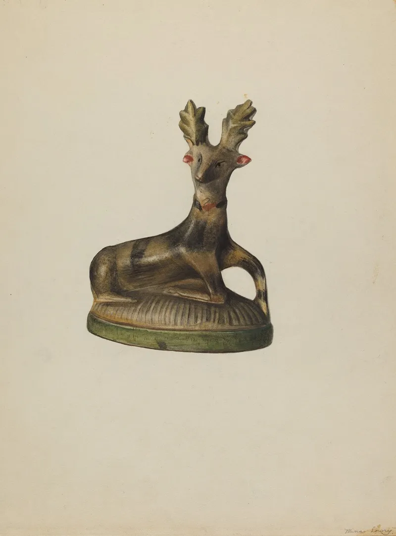 Pa German Chalkware Deer