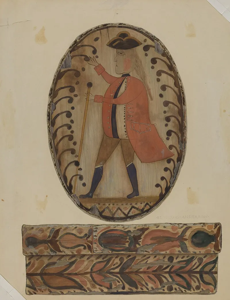 Pa German Painted Wooden Box