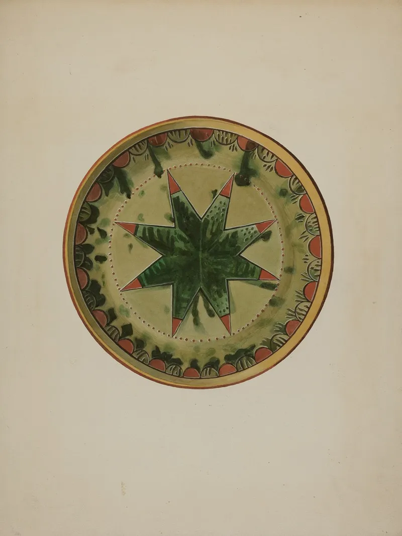 Pa German Plate 42 Wall Art by Henry Moran - High-Resolution Digital Print