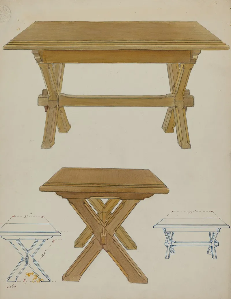 Pa German Trestle Table