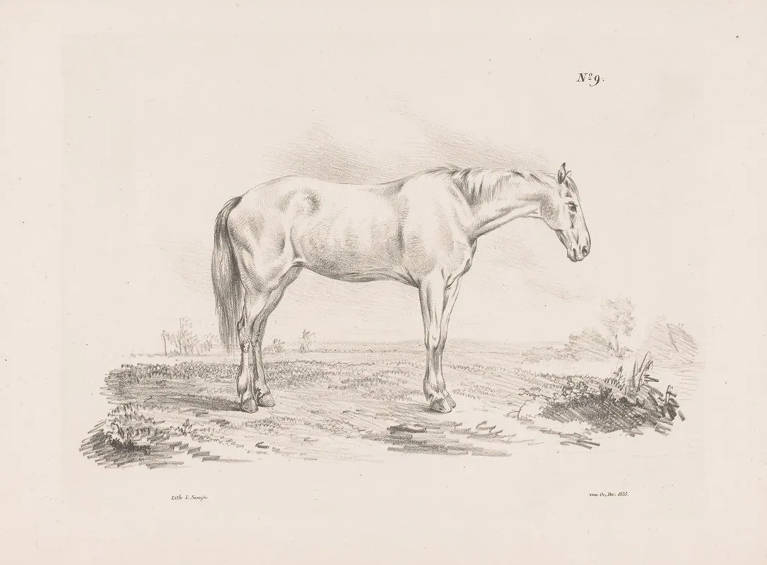 Paard In Een Weiland 2 Wall Art by Pieter Frederik van Os - High-Resolution Digital Print