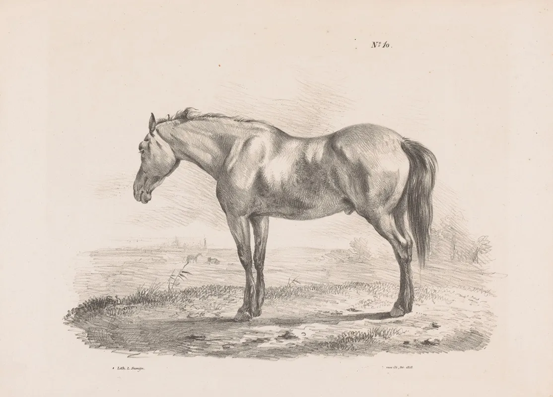 Paard In Een Weiland Wall Art by Pieter Frederik van Os - High-Resolution Digital Print