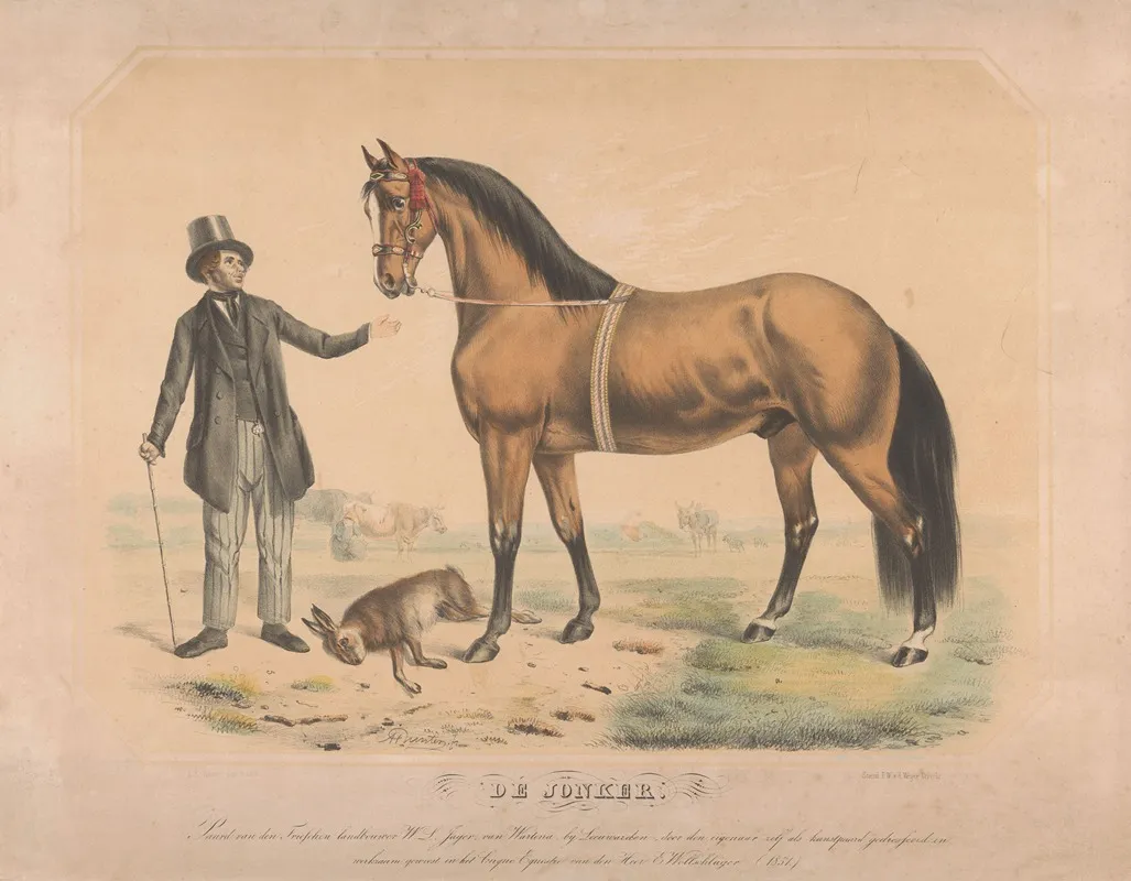 Paard Van W L De Jager Uit Wartena De Jonker Wall Art by Pieter Wilhelmus van de Weijer - High-Resolution Digital Print